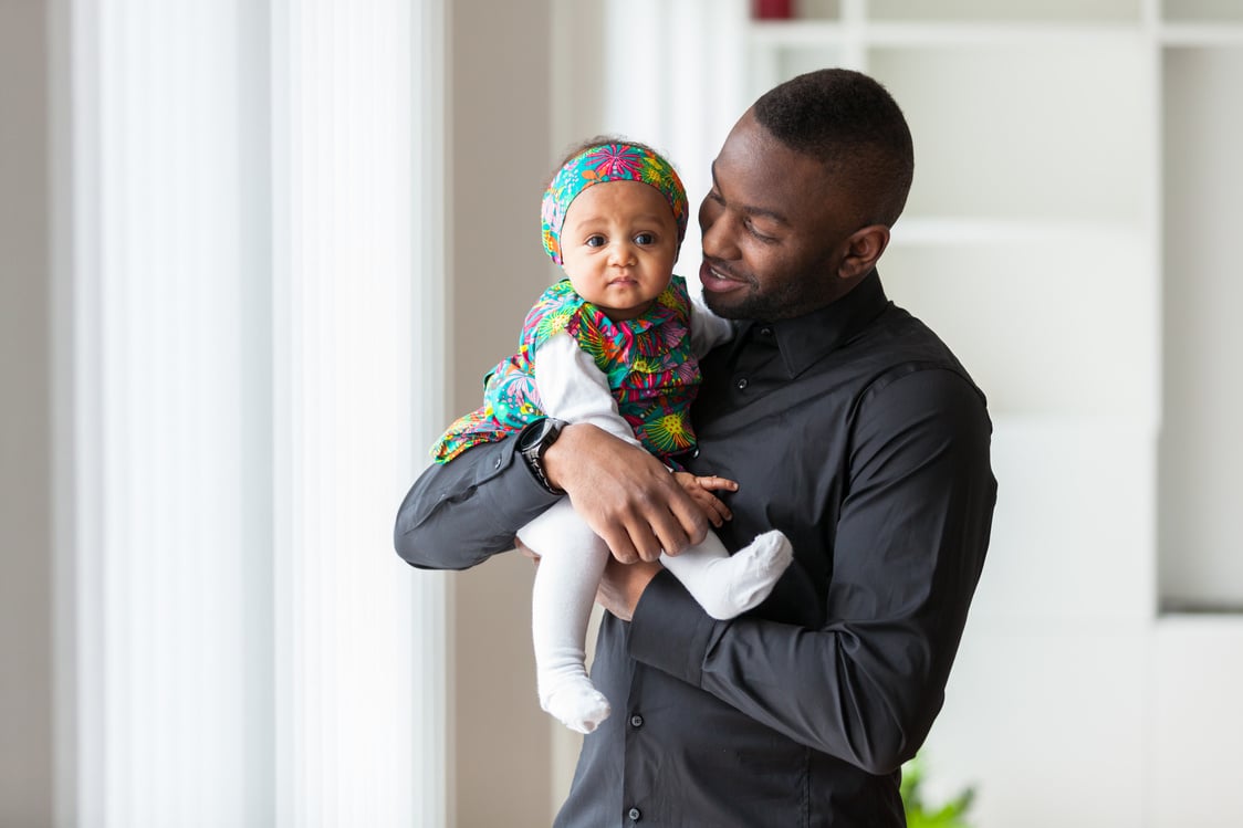 Young African American Father 